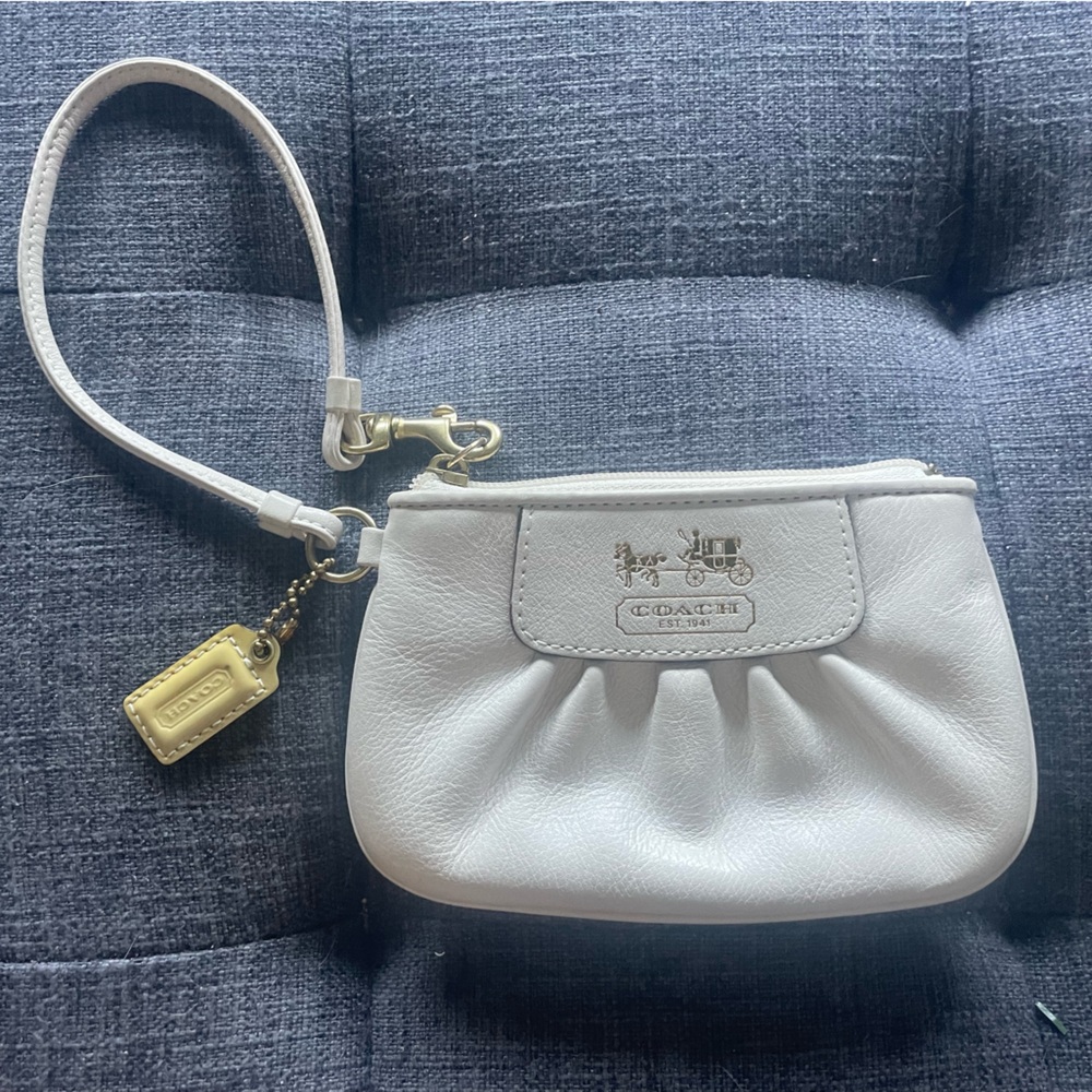COACH White Leather Wristlet Pouch - Picture 5 of 6